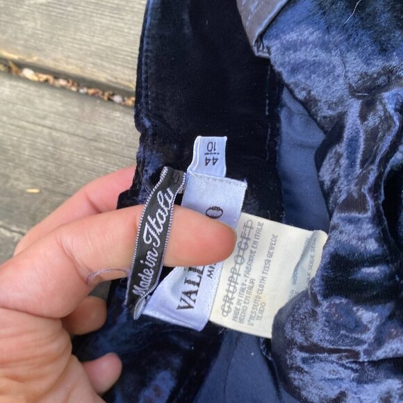 Vintage 90s Valentino Miss V Velour Silk Velvet Designer Pants Size 10 - Picture 10 of 12